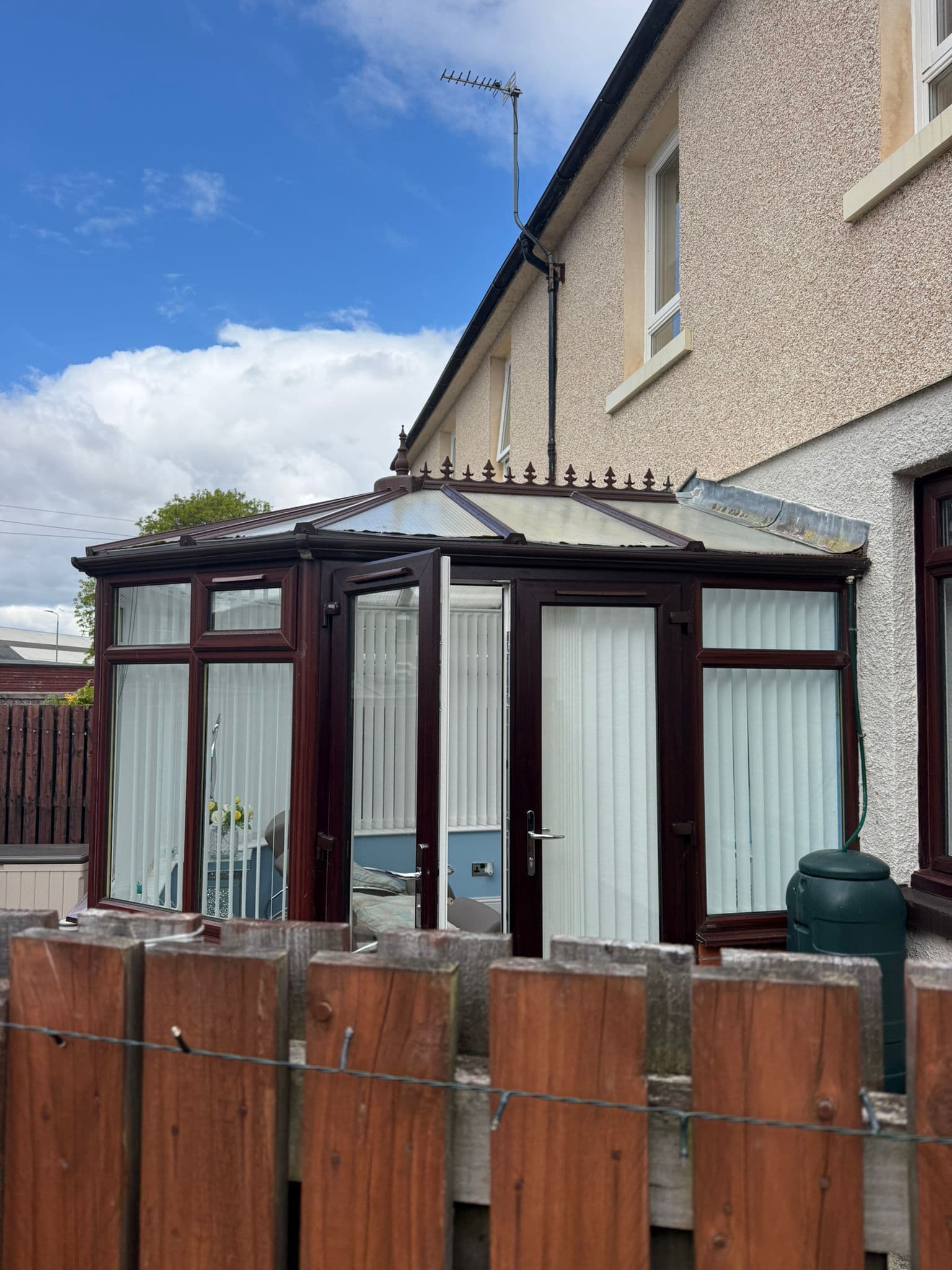 Conservatory ready for a roof conversion at a Central Scotland property