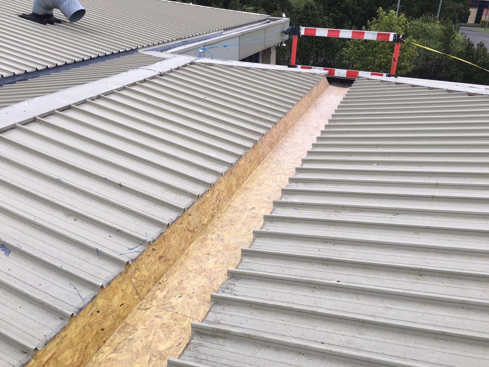 New valley roofing system fitted to a commercial building